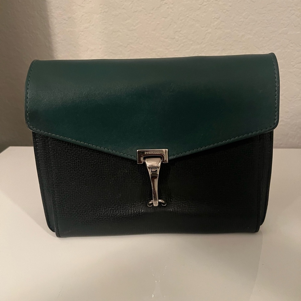 Burberry Dark Green/Black Macken Leather Handbag